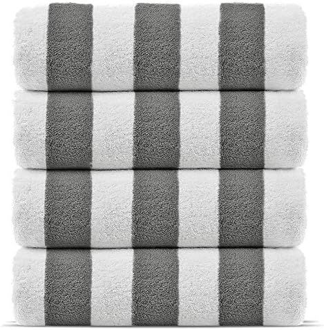 Premium Quality 100% Turkish Cotton Cabana Thick Stripe Pool Beach Towels, Eco-Friendly (4 Pack, ... | Amazon (US)