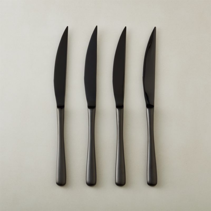 Sizzle Black Steak Knives Set of 4 + Reviews | CB2 | CB2