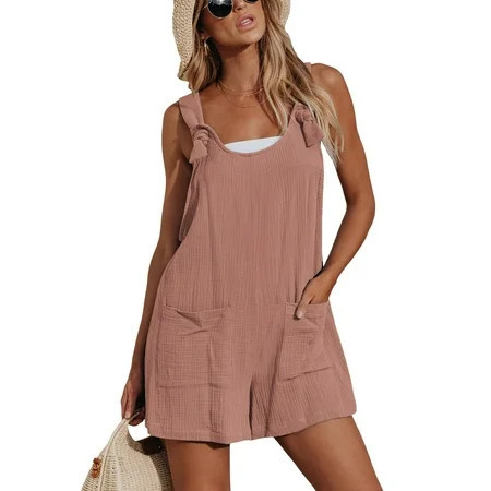 Cupshe 100% Cotton Sleeveless with Front Patch Pockets Overalls (Women s XS) | Walmart (US)