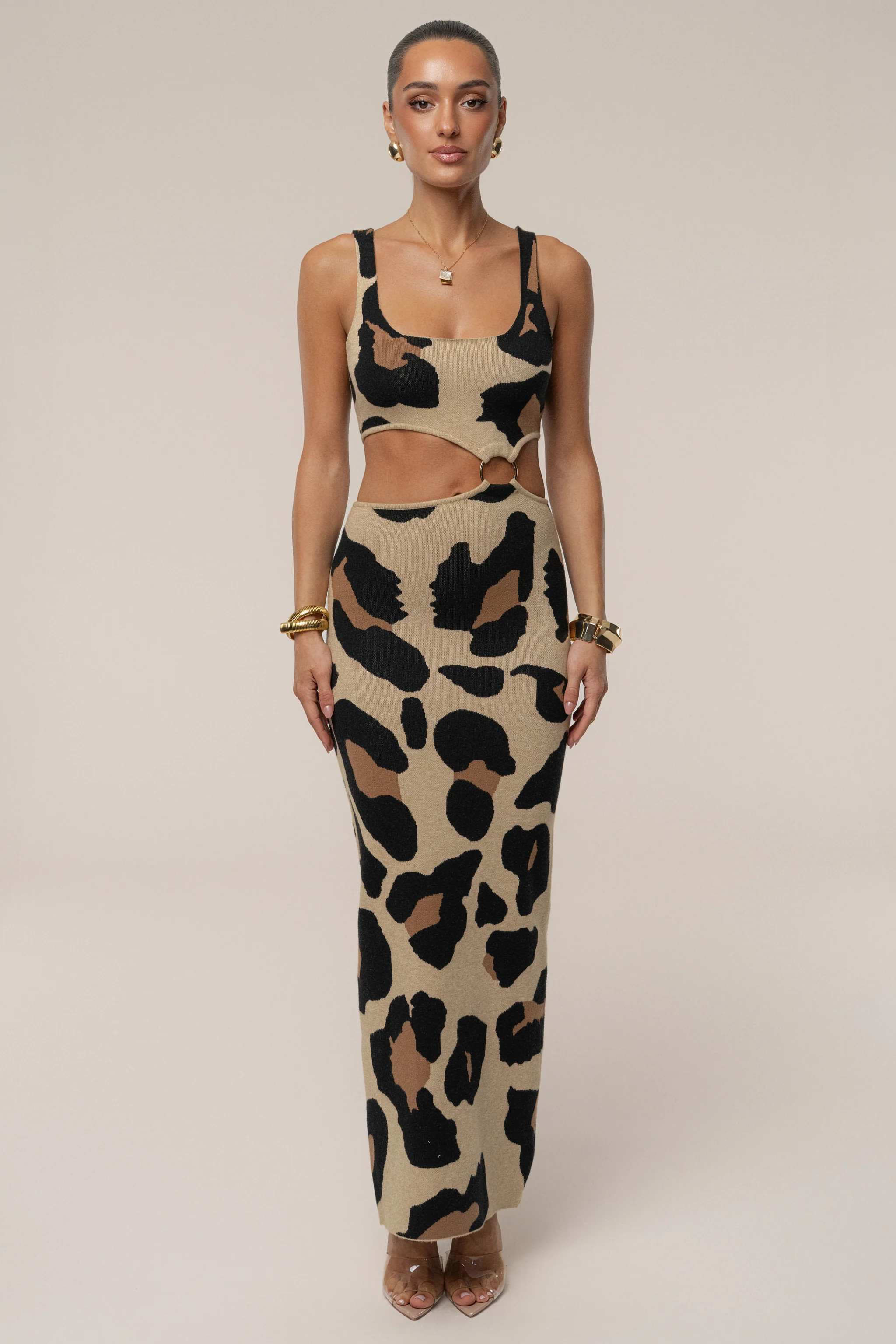 Leopard Zahara Print Maxi Dress | JLUXLABEL