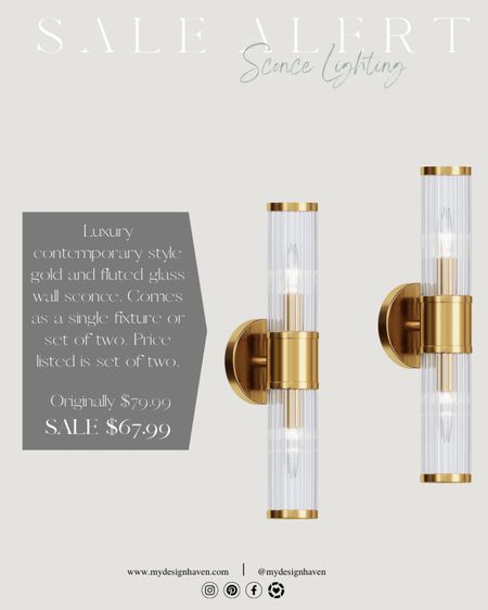 A luxury contemporary style wall sconce in brass, gold, and Matt Black. Comes as a single piece or as a set of two. The price listed here is for the set or two. 🤍 happy shopping 🫶🏼

#LTKhome #LTKfindsunder100 #LTKsalealert