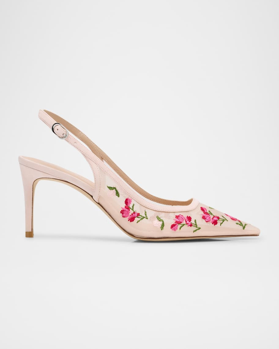 Stuart Power Embroidered Mesh Stiletto Pumps | Neiman Marcus