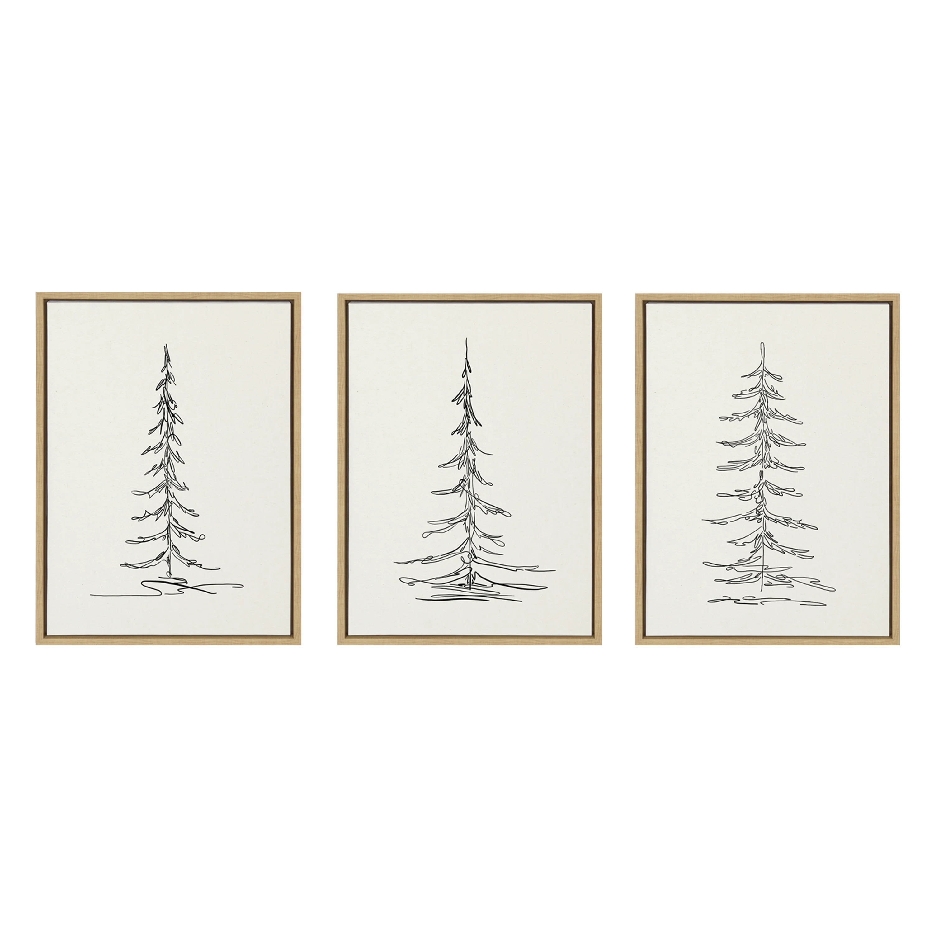 Sylvie Minimalist Evergreen Trees 18 in x 24 in Framed Painting Canvas Art Prints, by Kate and La... | Walmart (US)