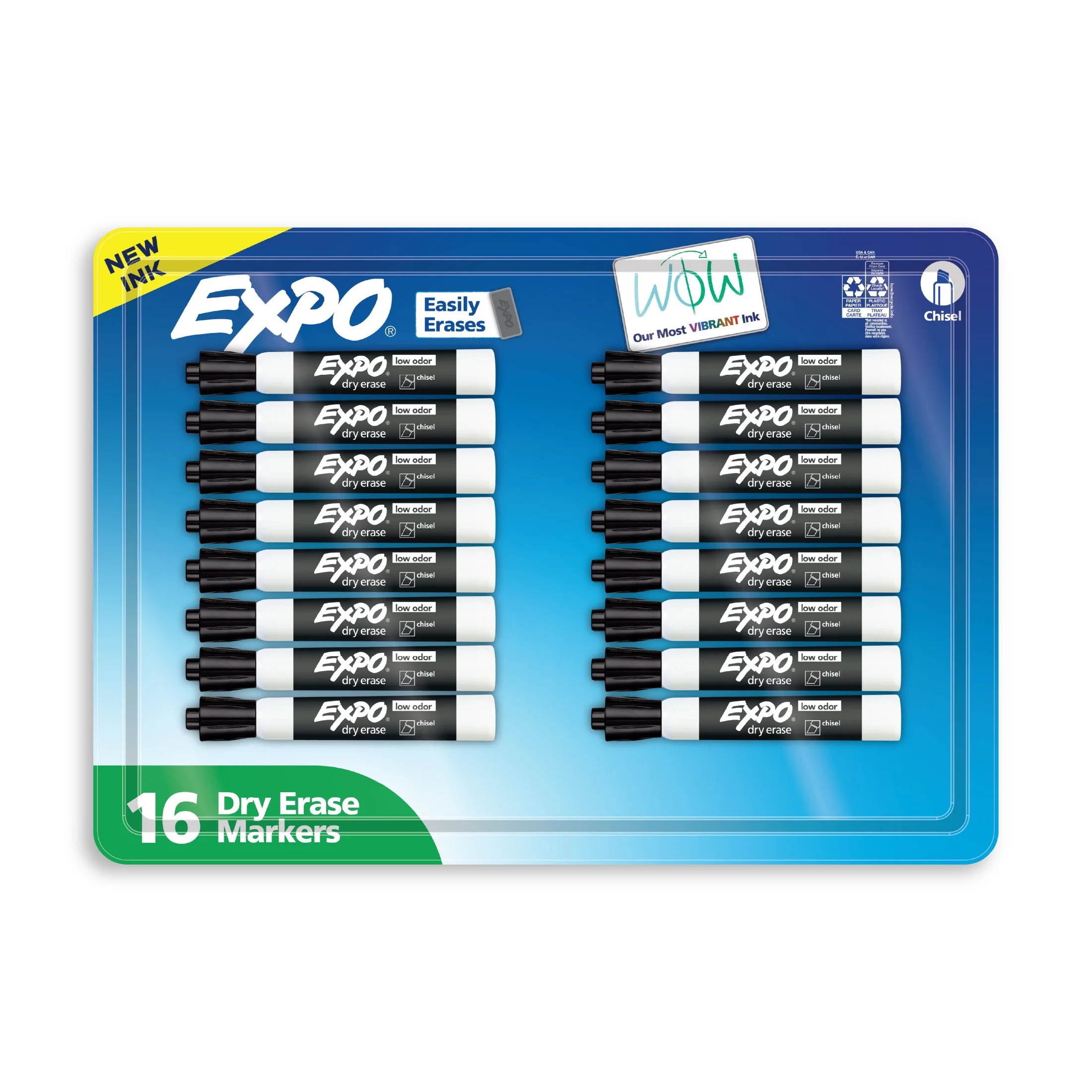 EXPO Dry Erase Markers, Black, Chisel Tip, 16 Count | Walmart (US)