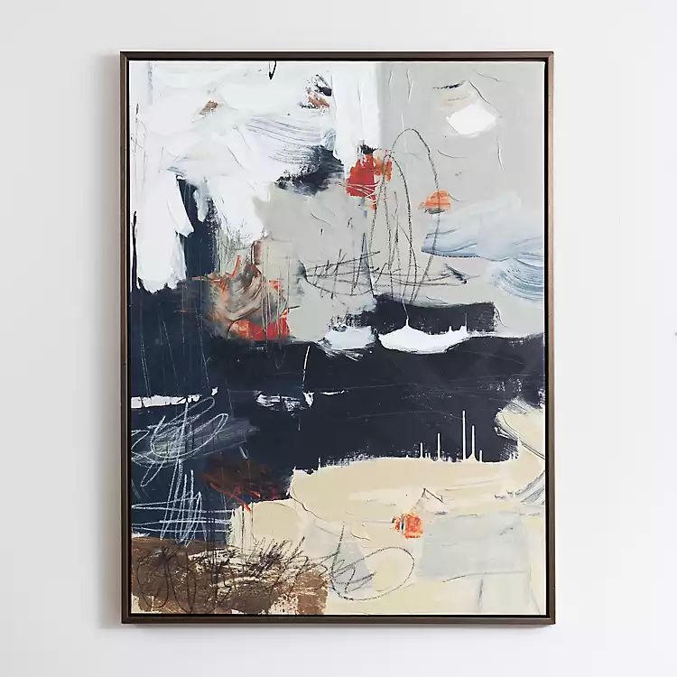 Navy Abstract Sketch Framed Canvas Art Print | Kirkland's Home