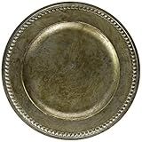 ChargeIt by Jay Beaded Round Charger Plate, 14-Inch, Silver | Amazon (US)