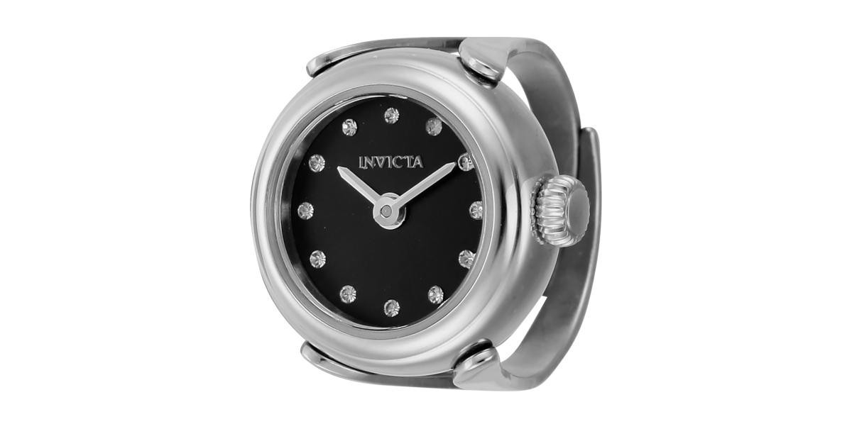 Invicta Women's 44481 Mini Quartz 2 Hand Black Dial Watch - Silver | Macy's