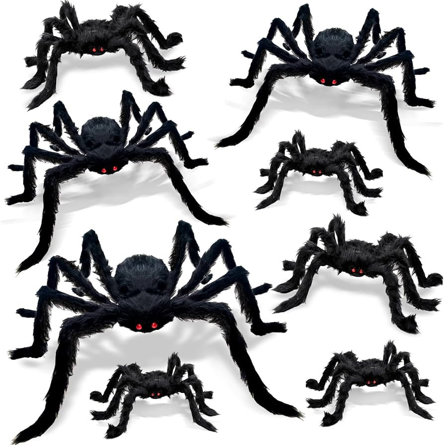 8Pcs Giant Halloween Spiders Decorations Indoor Realistic Hairy Halloween Spiders Sets for Outdoo... | Amazon (US)
