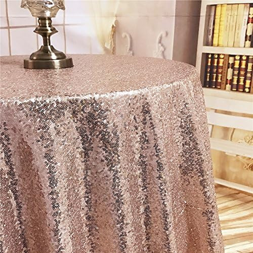 Amazon.com: Trlyc Champagne Rose Gold 50" Round Sequin Tablecloth for Wedding Party Banquet : Hom... | Amazon (US)