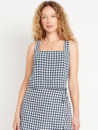 Linen-Blend Crop Top | Old Navy (US)