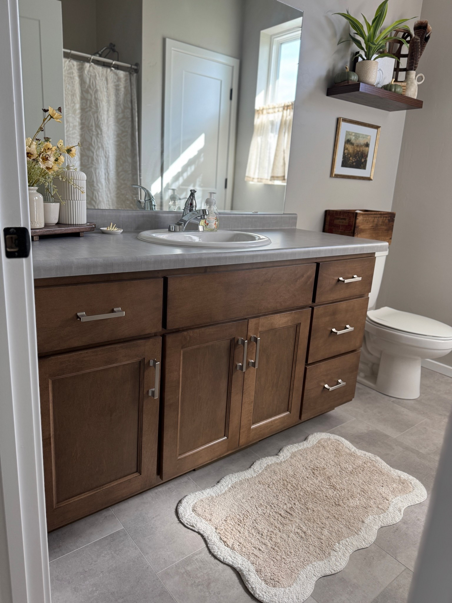 neutral guest bathroom finds from Walmart 🤭

shelf is from Lowe’s 24” origin21  in dark oak! 

#LTKHome #LTKStyleTip #LTKSeasonal