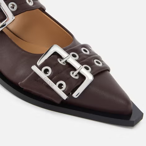 Ganni Women's Leather Ballet Flats - UK 3 | Coggles | Coggles (Global)