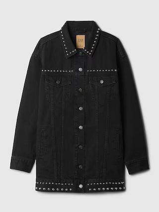 Studded Oversized Icon Denim Jacket | Gap (US)