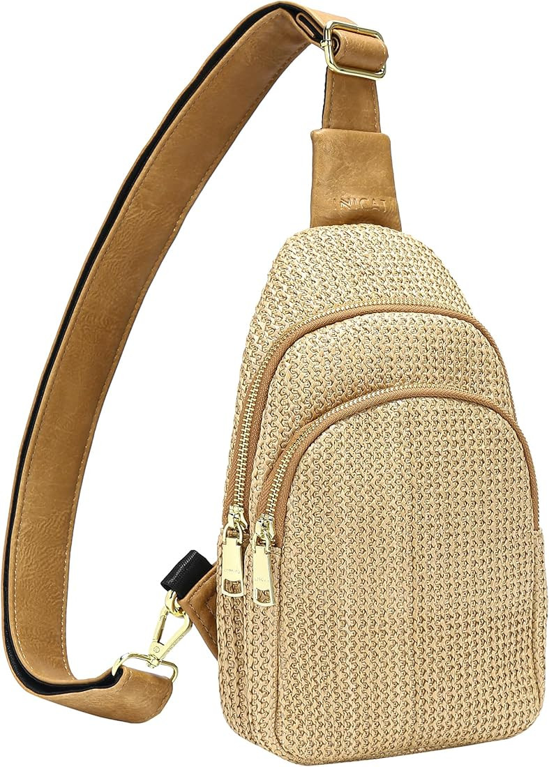 Haytijoe Small Crossbody Purse, Fanny Packs for Women Man Sling Bag Leather Crossbody Sling Purse... | Amazon (US)