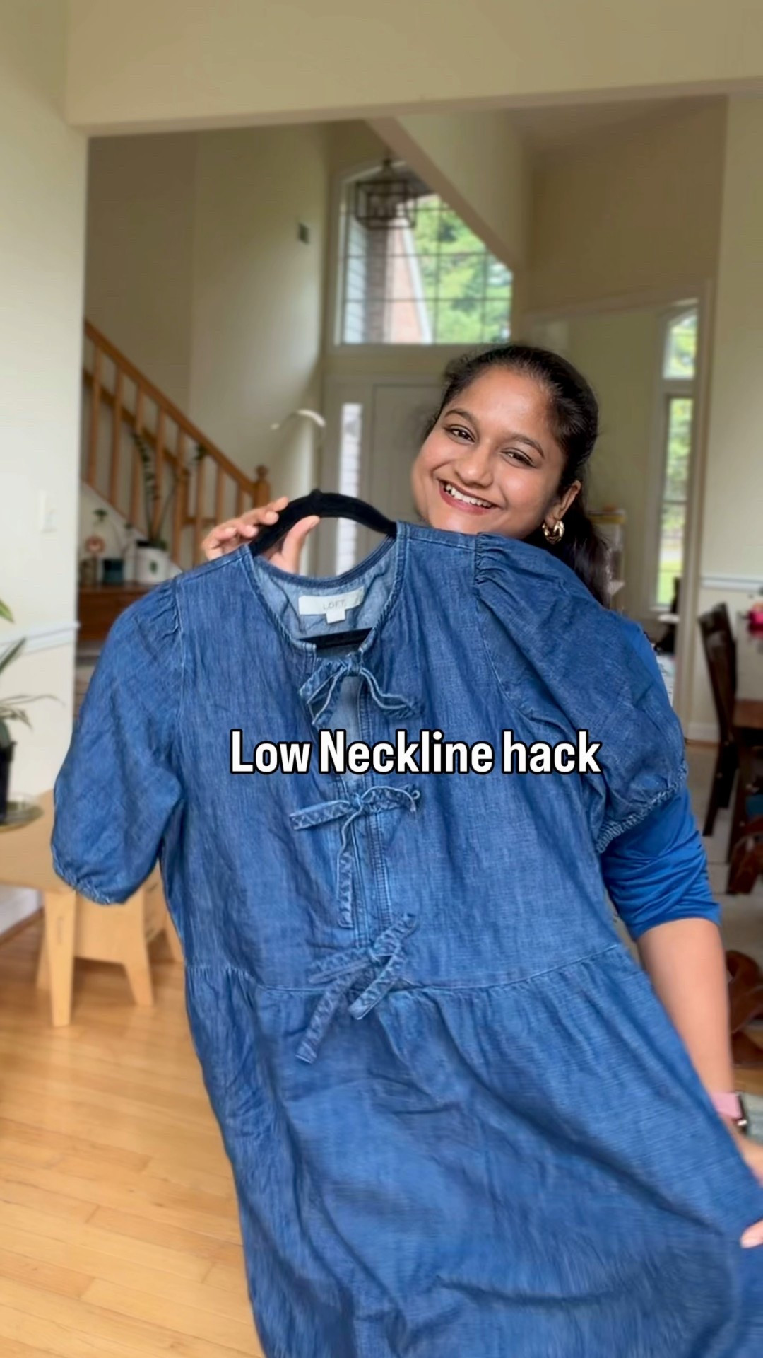 Low neckline hack, cleavage cover insert, camisole insert, loft chambray dress, tie front dress, 
Madewell leather knee boots, suede fringe bag old from Ralph Lauren 

#LTKSeasonal #LTKStyleTip #LTKFindsUnder100