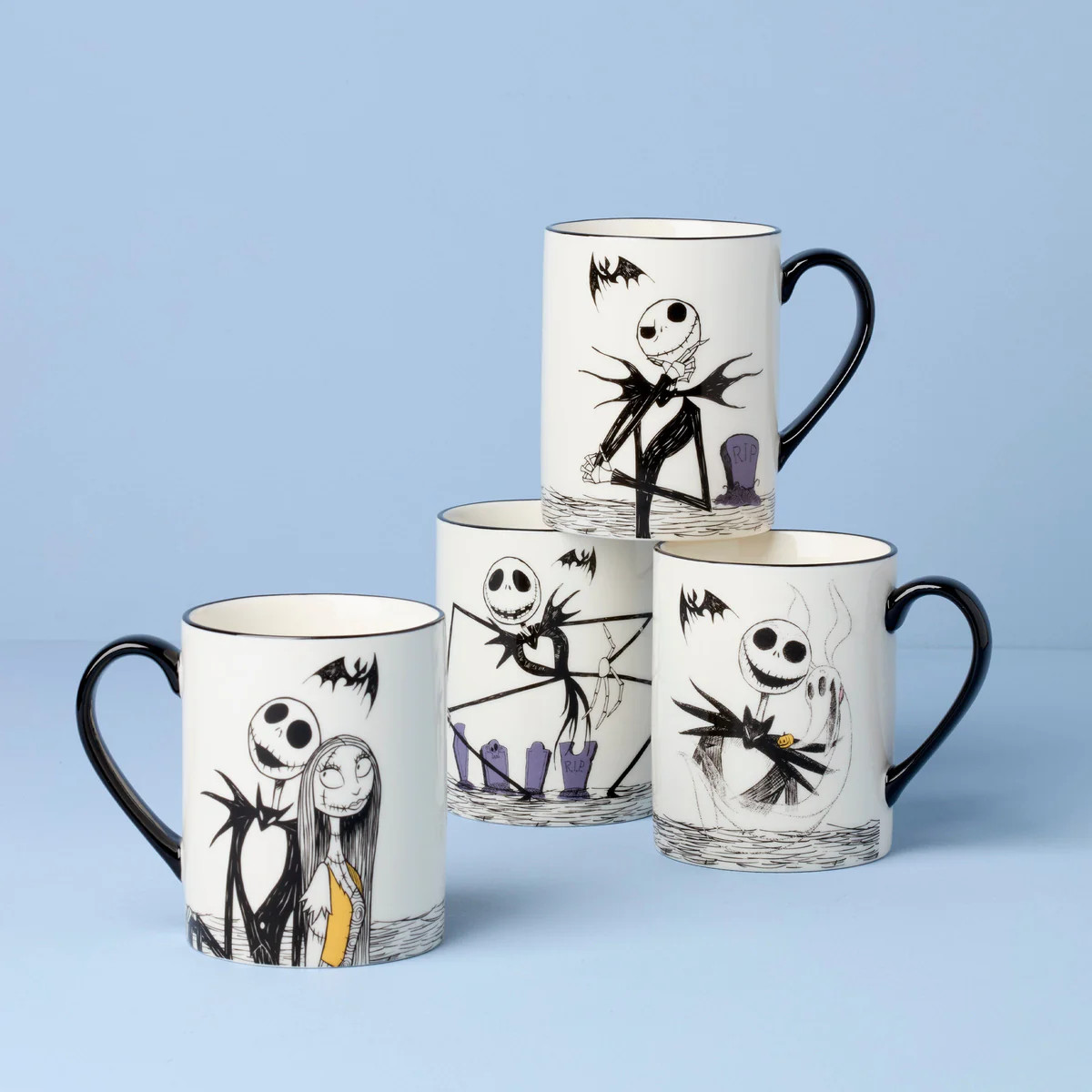 Nightmare Before Christmas Mugs, Set of 4 | Lenox
