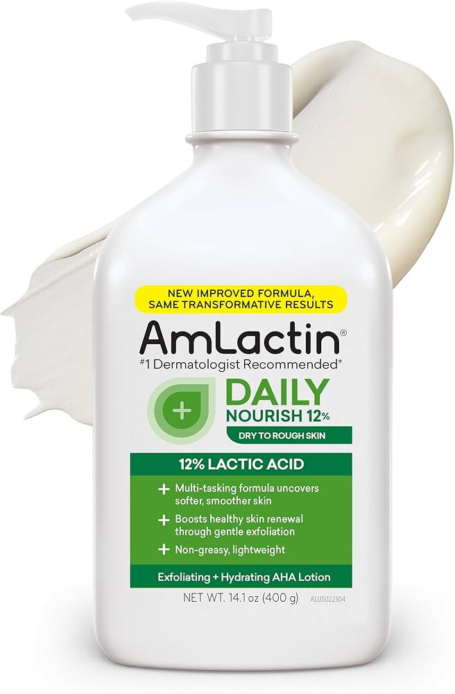 AmLactin Daily Nourish Therapeutic Body Lotion for Dry Skin - No-Scrub Exfoliator and Moisturizer... | Amazon (US)