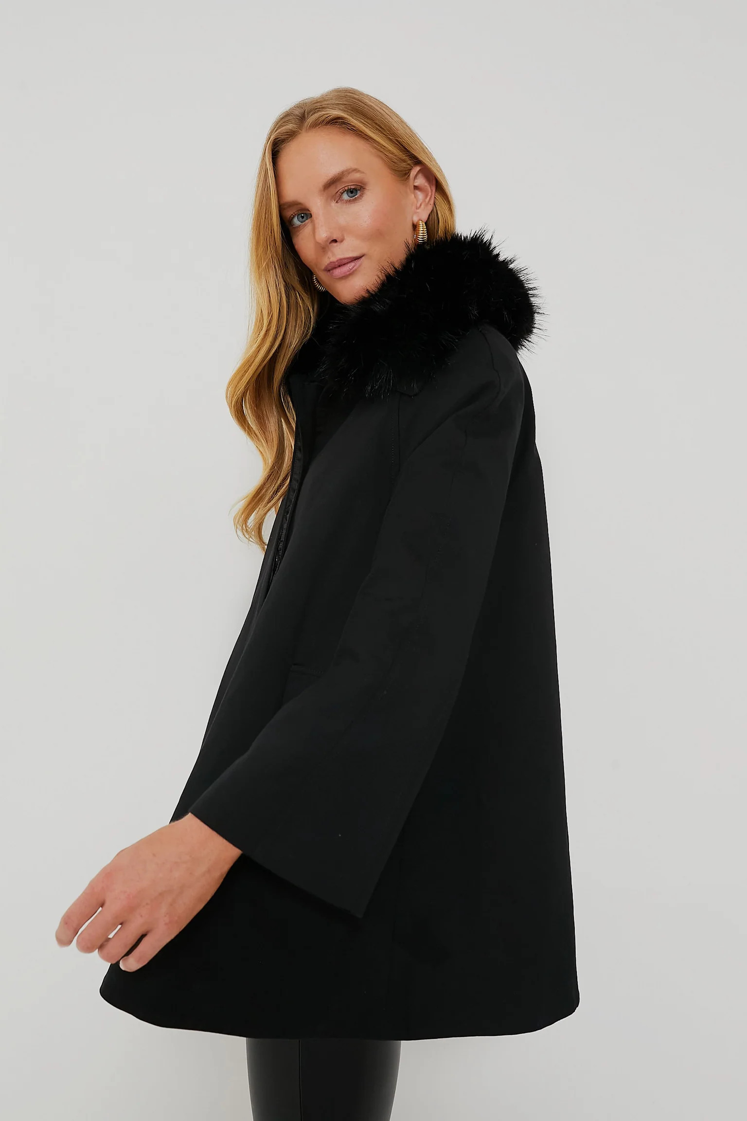 Fur Collar Cecile Swing Cape | Tuckernuck (US)