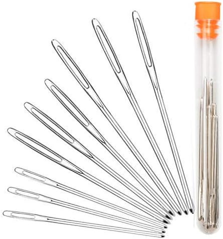 Hekisn Large-Eye Blunt Needles, Stainless Steel Yarn Knitting Needles, Sewing Needles, Crafting K... | Amazon (US)