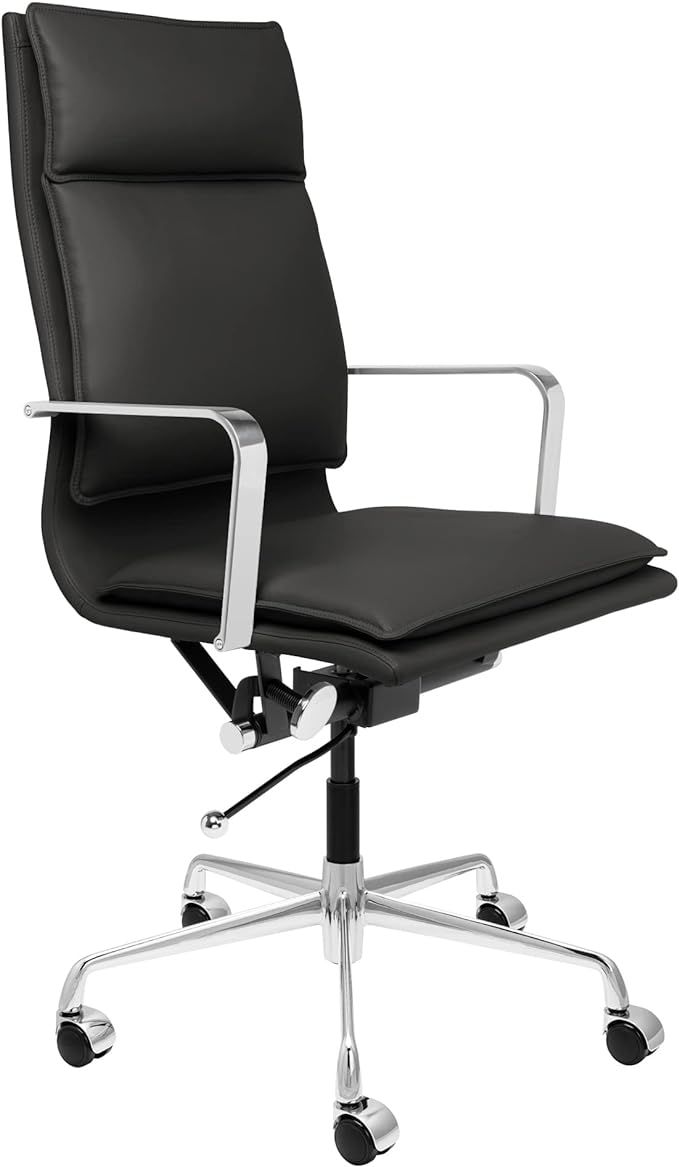 Laura Davidson Furniture Lexi II Padded Office Chair - Tall Back Desk Chair with Aluminum Arm Res... | Amazon (US)