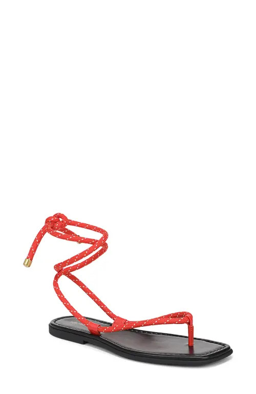 Veronica Beard Carmina Ankle Wrap Sandal in Flame Red at Nordstrom, Size 10 | Nordstrom