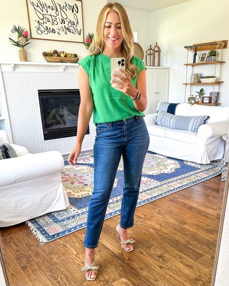 Green is THE color of the season! This top is always a best seller and this new color is a must have. I also cannot recommend these $17 jeans more, they fit like a glove and feel like SO soft!

New arrivals for summer
Summer fashion
Summer style
Women’s summer fashion
Women’s affordable fashion
Affordable fashion
Women’s outfit ideas
Outfit ideas for summer
Summer clothing
Summer new arrivals
Summer wedges
Summer footwear
Women’s wedges
Summer sandals
Summer dresses
Summer sundress
Amazon fashion
Summer Blouses
Summer sneakers
Women’s athletic shoes
Women’s running shoes
Women’s sneakers
Stylish sneakers

#LTKSeasonal #LTKStyleTip #LTKSaleAlert