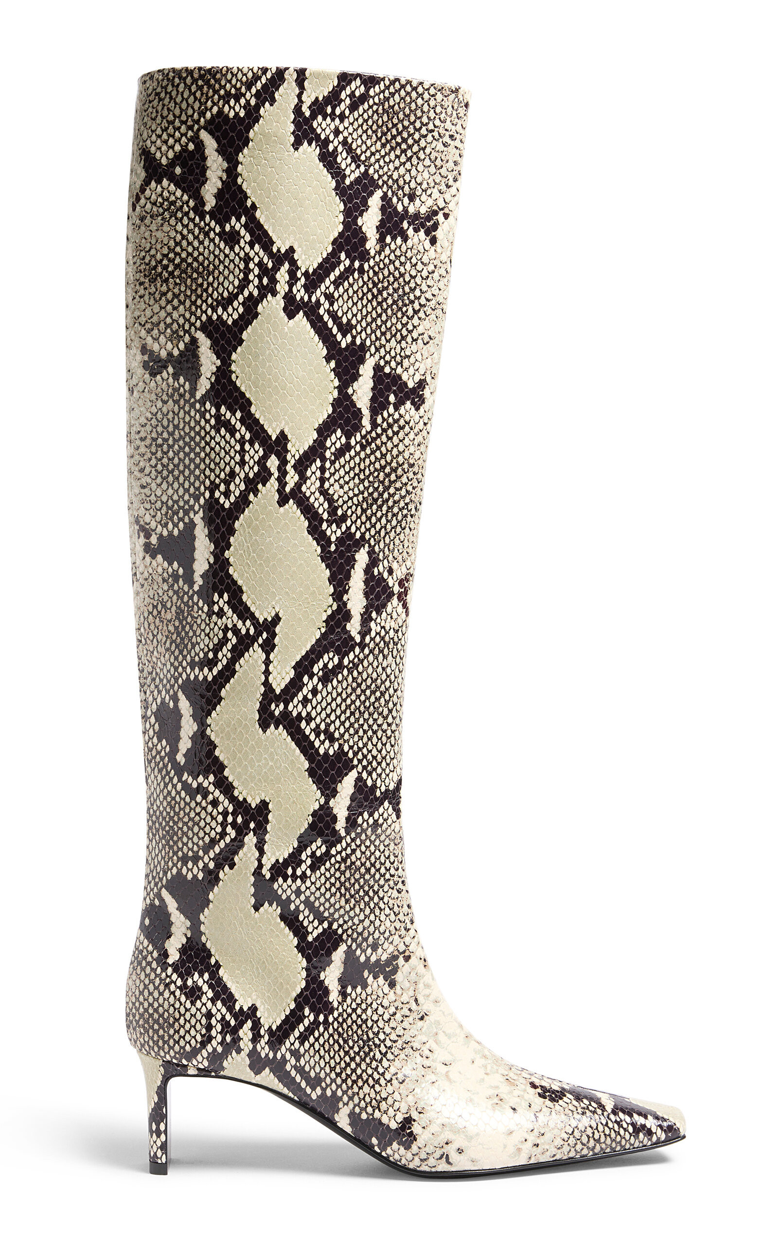 Khaite Ona Python-Effect Leather Knee Boots - Moda Operandi | Moda Operandi (Global)