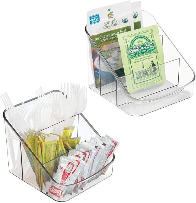 mDesign Small Plastic Food Packet Organizer Caddy - Storage Station for Kitchen, Pantry, Cabinet,... | Amazon (US)