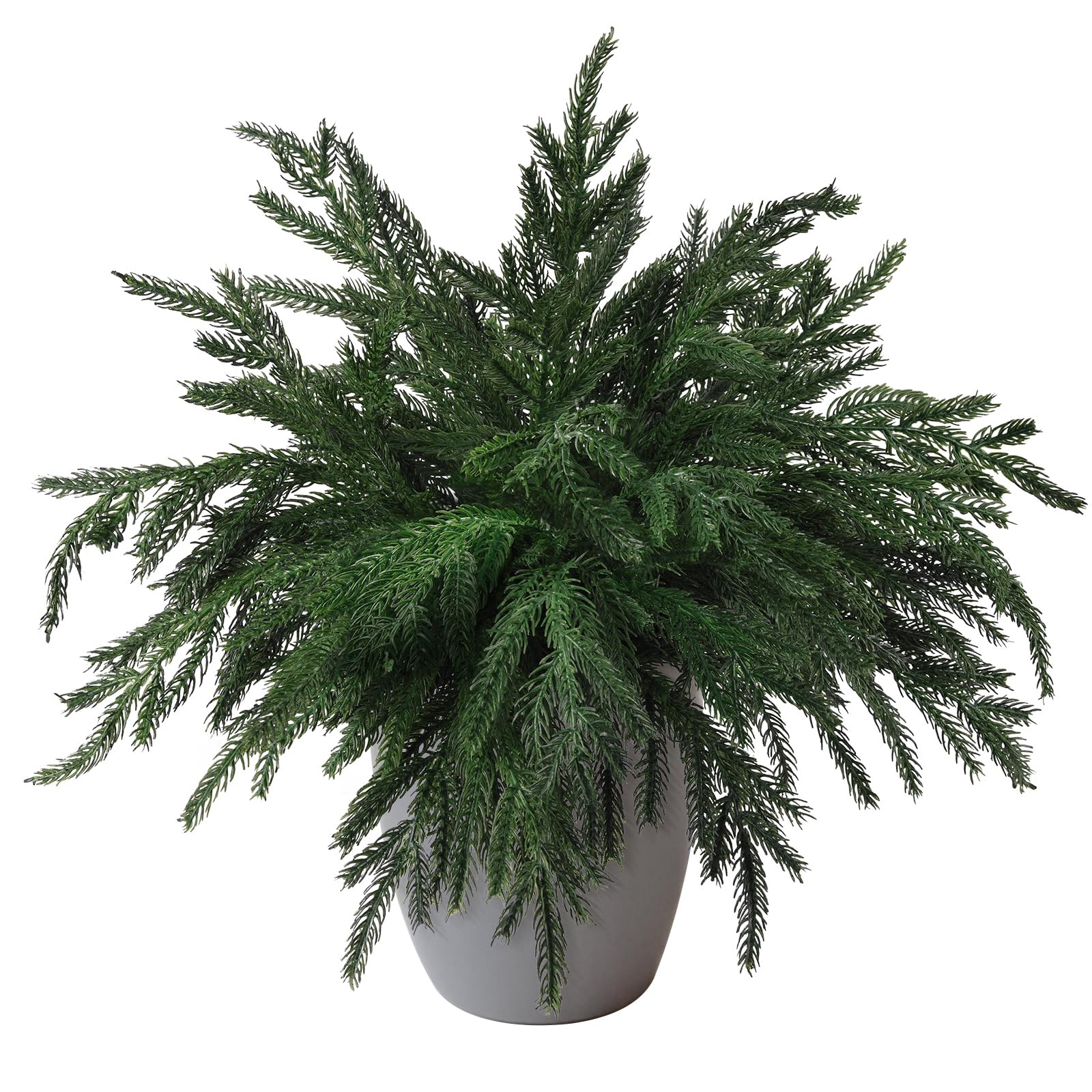 10PCS Christmas Norfolk Pine Stems, Real Touch 15 Inch Artificial Norfolk Pine Branches, Fake Gre... | Amazon (US)