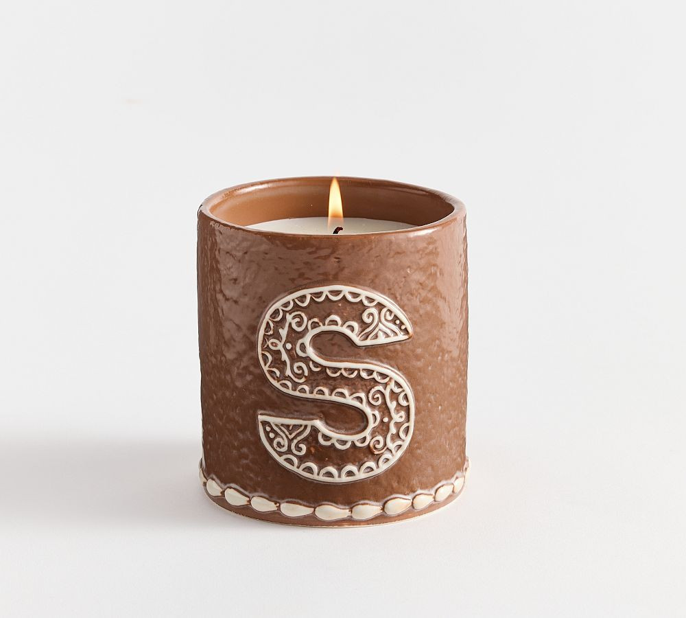 Gingerbread Alphabet Candle: S: Small (Gingerbread Spice) | Pottery Barn (US)