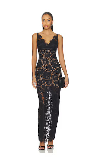 Floral Lace Maxi Dress in Black | Revolve Clothing (Global)
