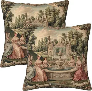 French Garden Throw Pillow Covers 18x18 Inch Set of 2 Western Decorative Cushion Cases for Couch ... | Amazon (US)