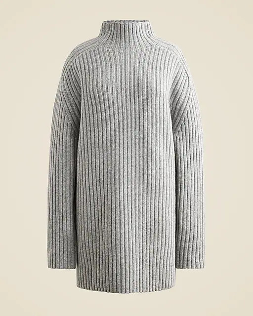 Ribbed turtleneck mini sweater-dress in vintage wool | J. Crew US