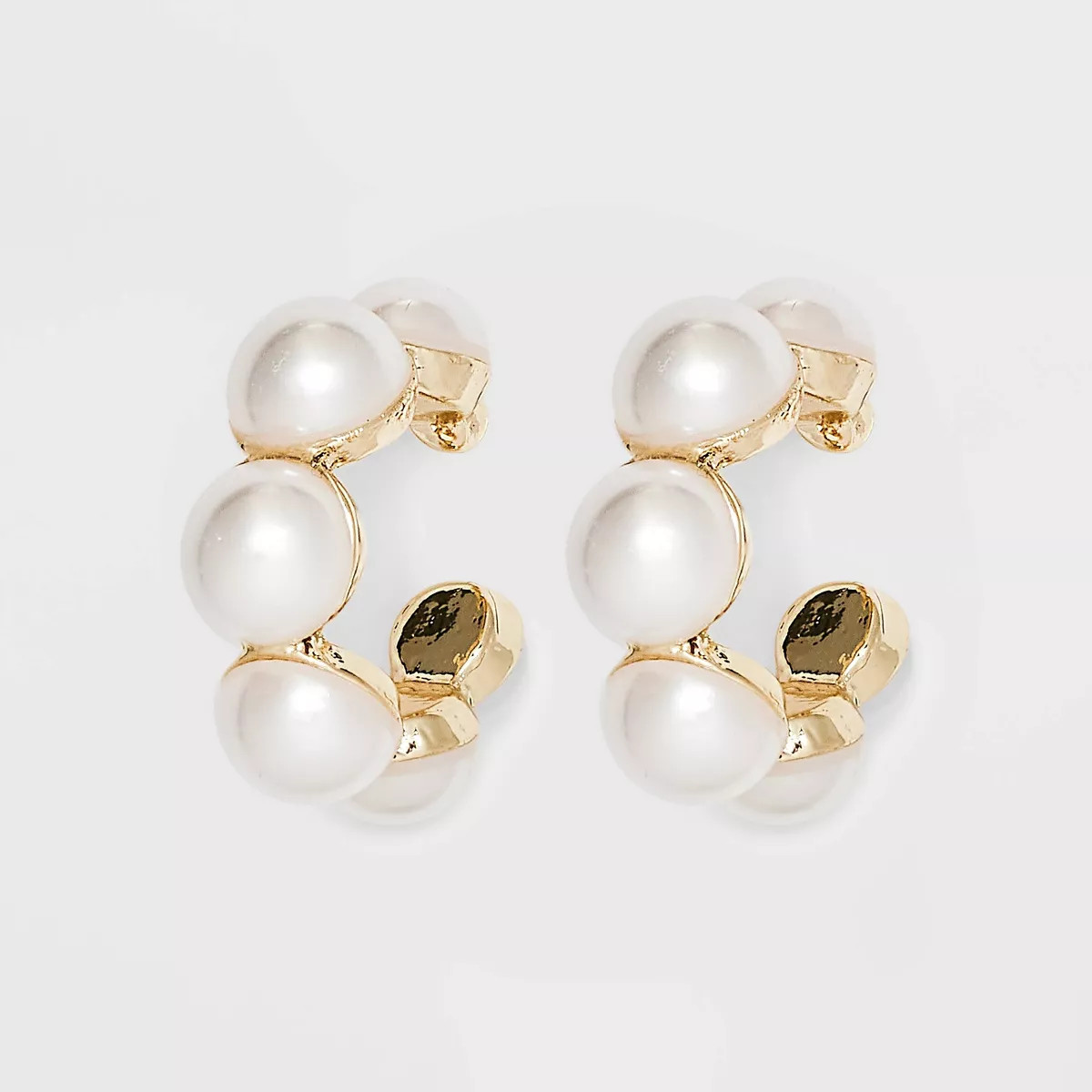 Mini Pearl Hoop Earrings - A New Day™ Gold | Target