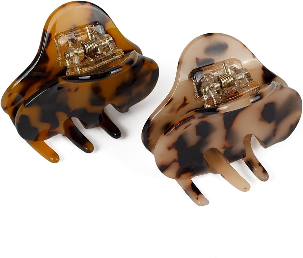 2PCS 3Inches hair claw clips Banana Clips Barrettes French Design celluloid Leopard print Small a... | Amazon (CA)