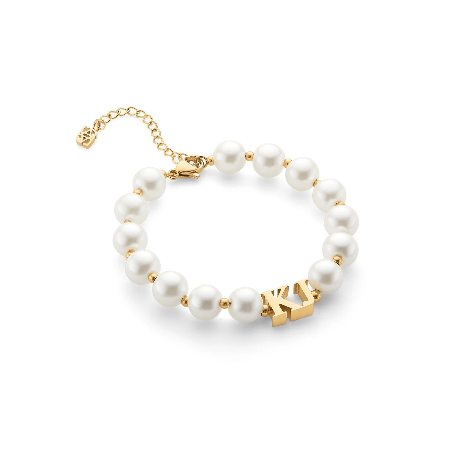 Lunar Pearl Initial Bracelet (Gold) | Abbott Lyon
