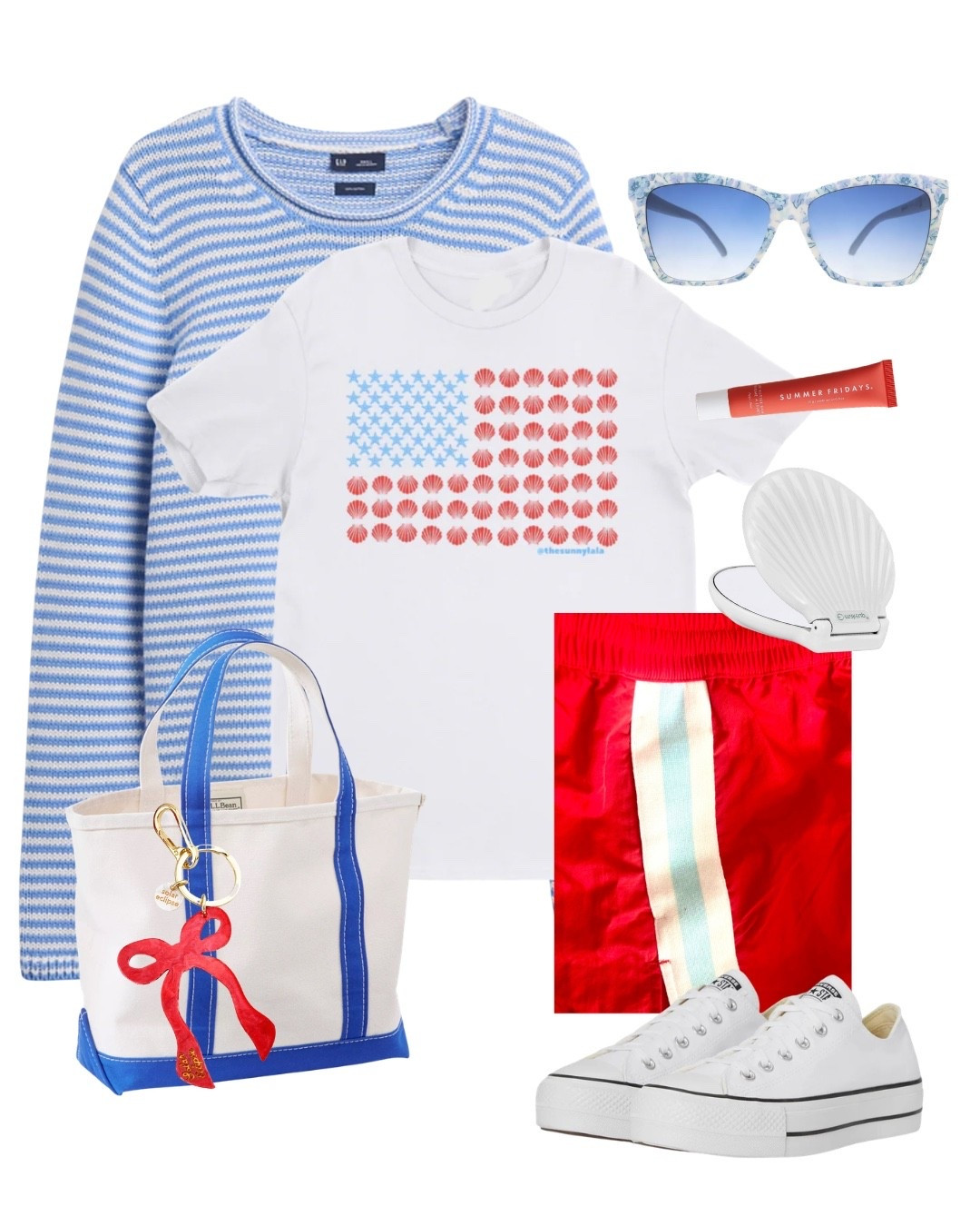 USA All The Way! ✨❤️💙🇺🇸
… styled looks for each of the 4 The Sunny La La label USA All The Way collection tees (available for pre-order through June 10th, email nicole@thesunnylala.com for custom bulk orders)!

Tee available only through The Sunny La La - all accessories linked!

Looks perfect for summer holiday weekends, World Cup excitement and America’s 250th birthday summer!

#LTKdayinmylife #LTKootd #LTKSeasonal