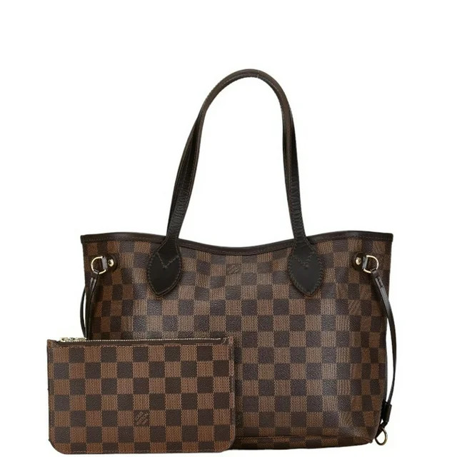 Pre-Owned Louis Vuitton Damier Neverfull PM Handbag Tote Bag N51109 Brown PVC Leather Women's LOU... | Walmart (US)