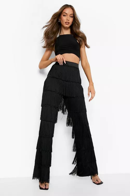 High Waist Tassel Trouser | Boohoo.com (US & CA)