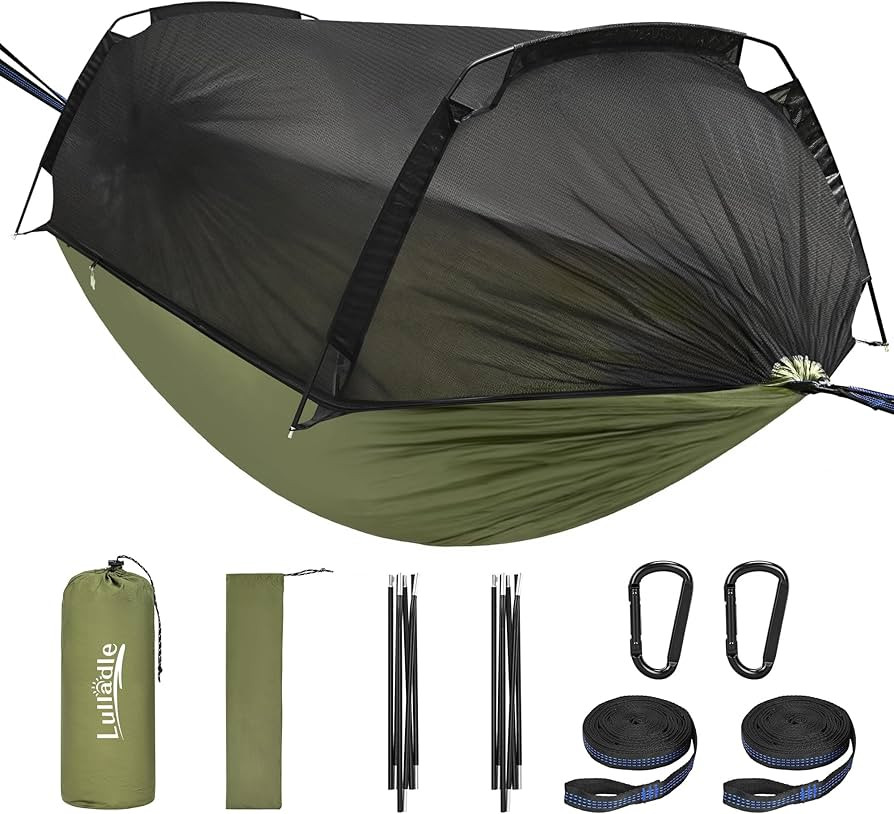 Lulladle Camping Hammock - 500lbs Capacity Portable Hammock with 2 Tree Straps and with Mosquito ... | Amazon (US)