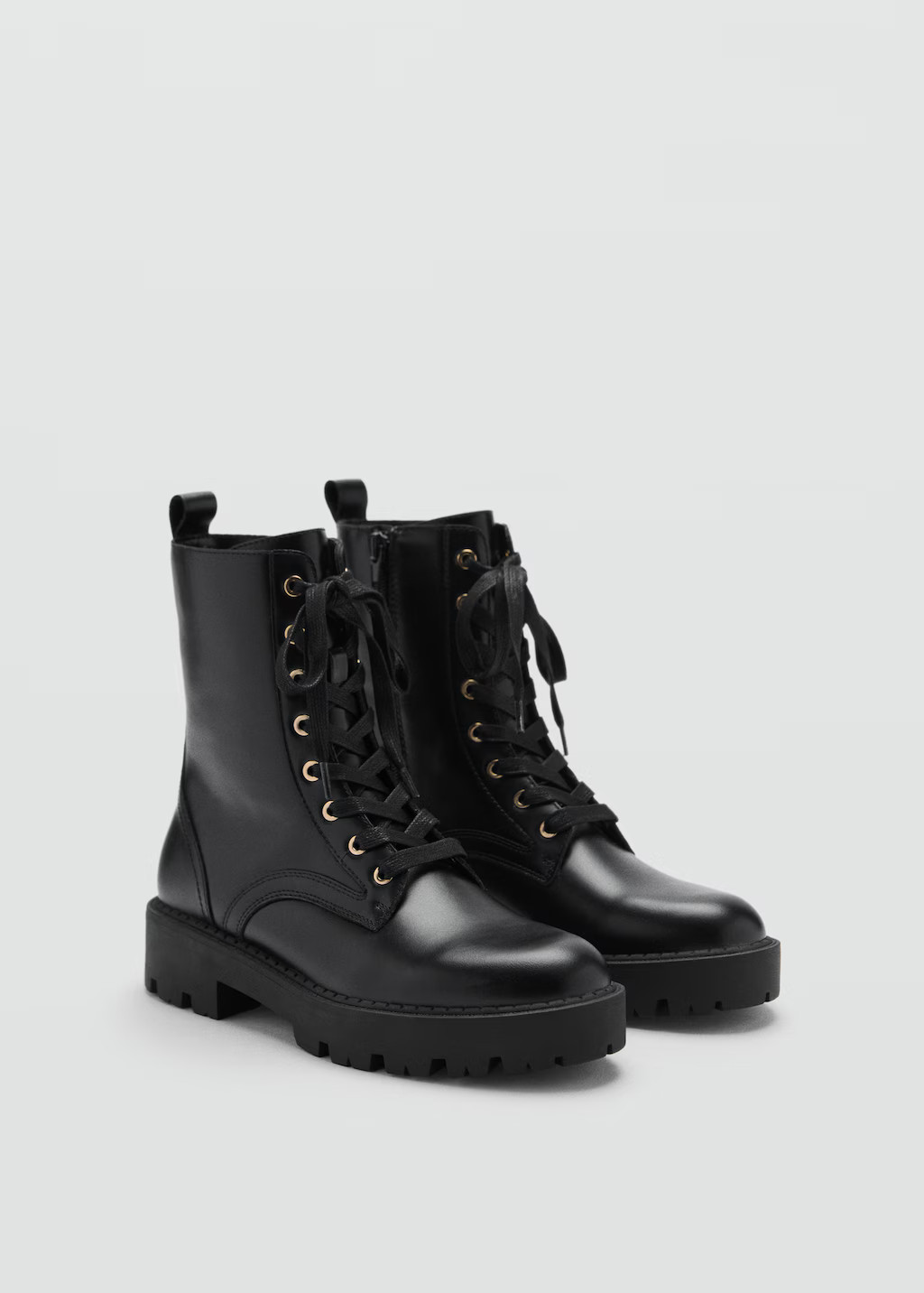 Lace-up leather ankle boots - Women | MANGO USA | Mango (US/MX/AU)