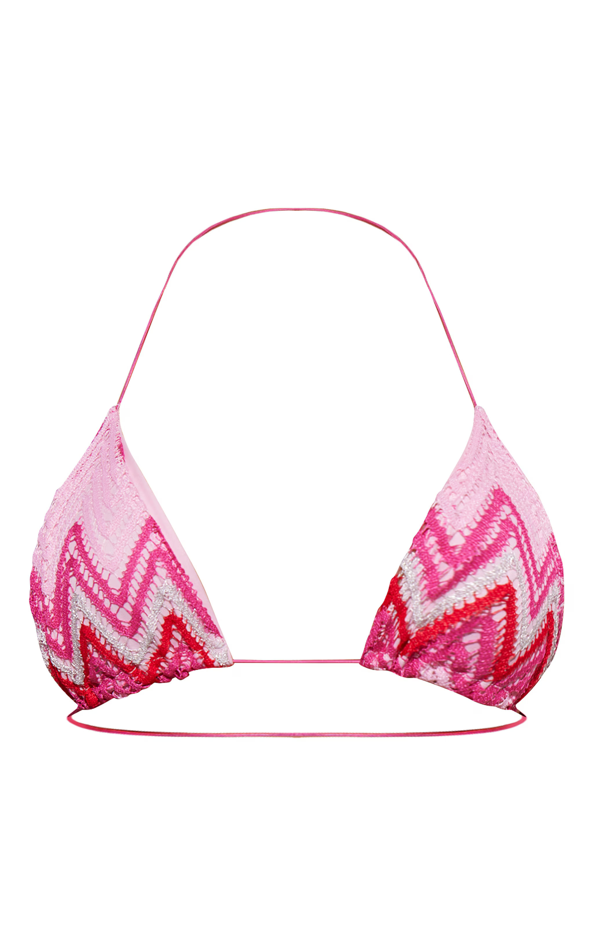Light Pink Textured Triangle Bikini Top | PrettyLittleThing US