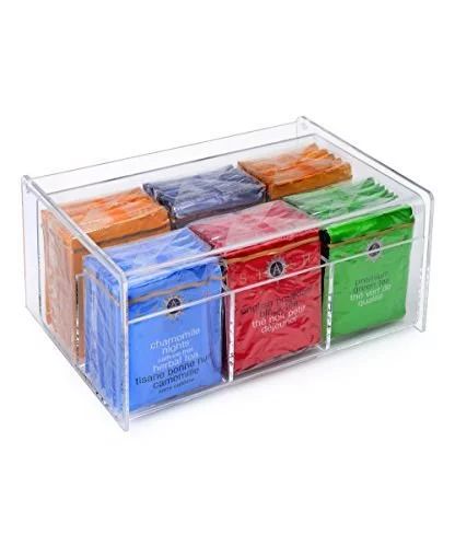 Acrylic Tea Bag Holder 6 Compact Tea Bag Organizer (Clear) | Walmart (US)