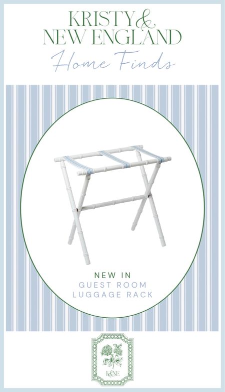Great idea for a guest room. White bamboo luggage rack with blue 

#LTKhome
