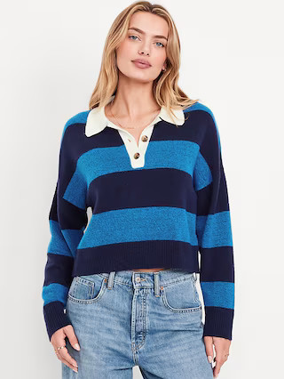 SoSoft Crop Polo Sweater | Old Navy (US)