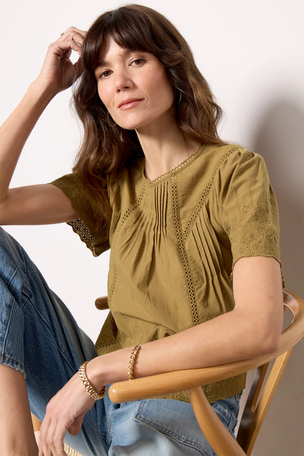 Faye Eyelet Detail Blouse | Evereve