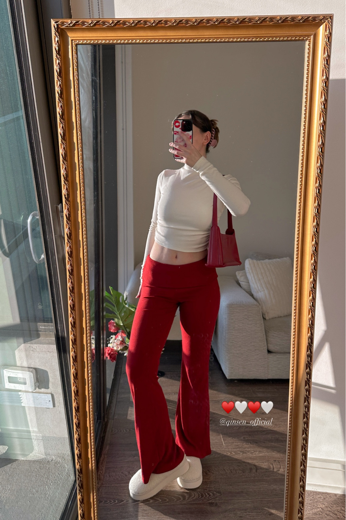 you’ve heard of candy cane blush, now let’s talk candy cane outfits ♥️🤍🍒☁️

set is from Qinsen via Amazon - I mixed & matched a white and red set, but it comes with both the mockneck long sleeve top and cute foldover waist flared pants 🫶

wearing: size small (true to size) 
• ribbed material 
• has stretch 
• comes in multiple colors, such as black, brown, grey, and navy! 

[flares pant outfit, comfy lounge ootd, loungewear, matching set, amazon favorites, amazon fashion finds, gift ideas for her, comfy clothing, christmas morning pajamas, cozy pjs, pajama pants, yoga pants, pilates princess aesthetic] 

#LTKHoliday #LTKSeasonal #LTKActive
