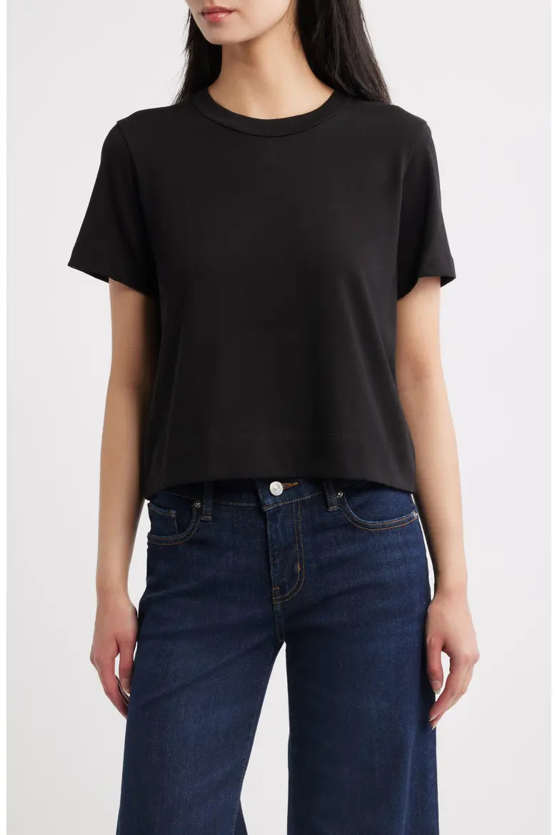 FRAME The Boxy Crop T-Shirt in White at Nordstrom, Size Medium | Nordstrom