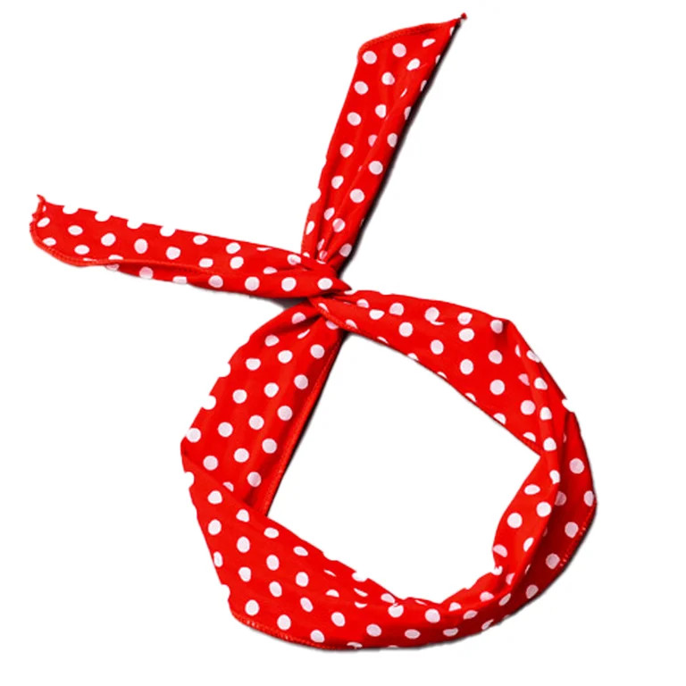 Red and White Polka Dot Headband Wire Headband Retro Bowknot Polka Dot Wire Hair Holders for Wome... | Walmart (US)
