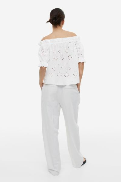 Off-the-shoulder Blouse with Eyelet Embroidery | H&M (US + CA)